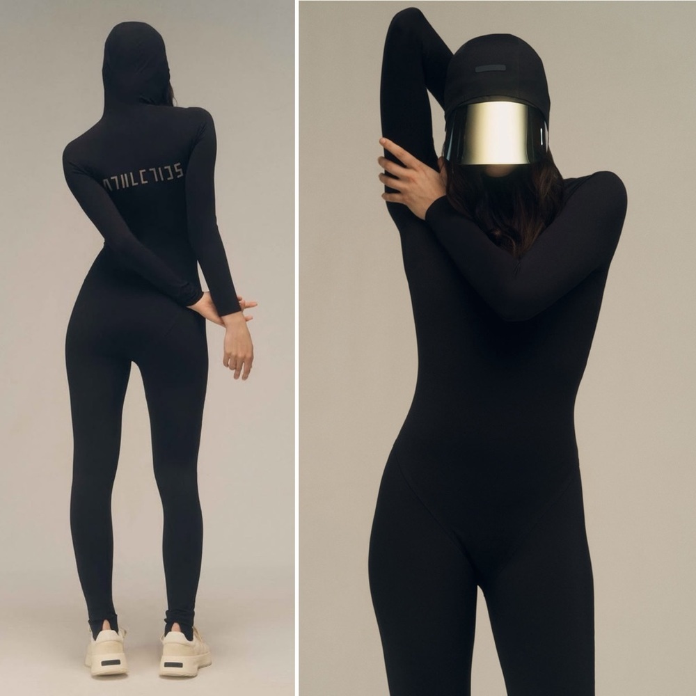 Adidas x Fear of God Athletics Hooded Base Layer Bodysuit Jumpsuit Black Large
